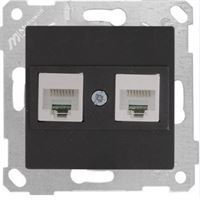 RİTA MEK TUŞ DATA PRİZİ 2*RJ45 (CAT5E) SİYAH 1